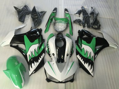 Buy 2015-2018 White Green Black Shark Yamaha R3 Motorcycle Fairing UK