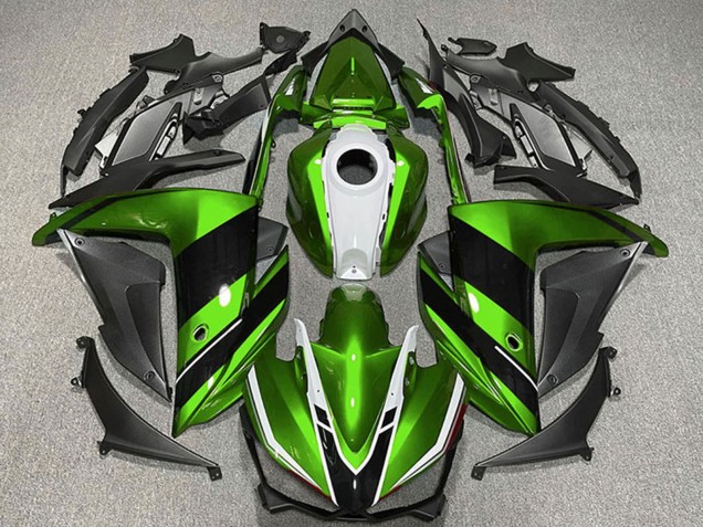 2015-2018 Green White Glossy Black Yamaha R3 Motorcycle Fairings UK