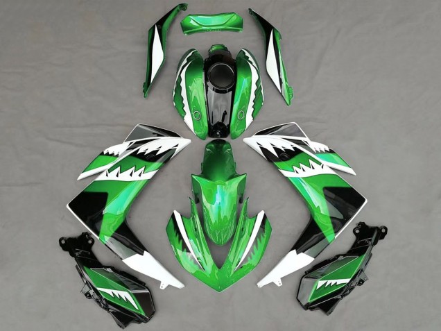 2015-2018 Green White Black Shark Yamaha R3 Motorcycle Fairings UK