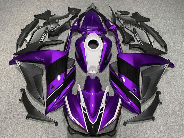 2015-2018 Purple White Glossy Black Yamaha R3 Motorcycle Fairings UK