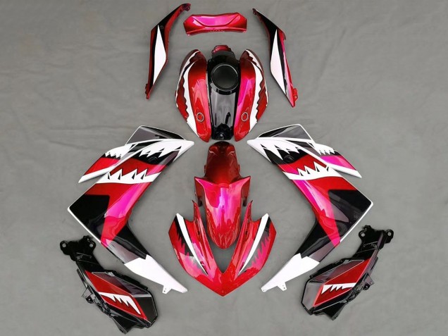 2015-2018 Red White Black Shark Yamaha R3 Motorcycle Fairings UK