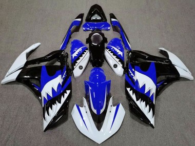 Buy 2015-2018 White Blue Black Shark Yamaha R3 Motorcycle Fairings UK