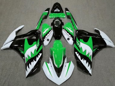 Buy 2015-2018 White Green Black Shark Yamaha R3 Motorcycle Fairings UK