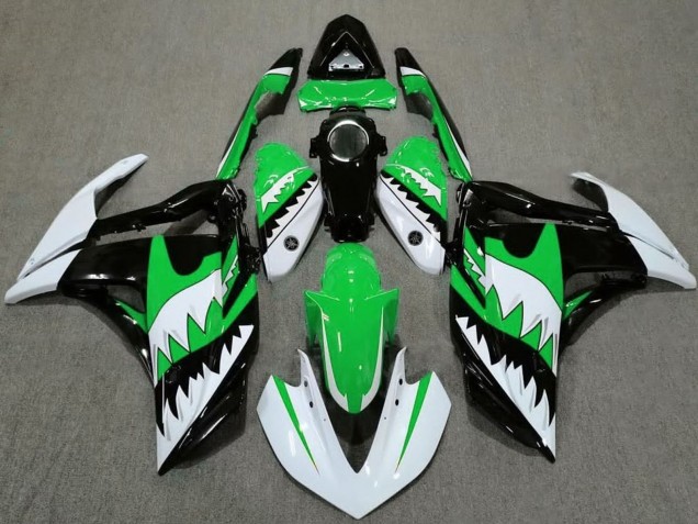 2015-2018 White Green Black Shark Yamaha R3 Motorcycle Fairings UK
