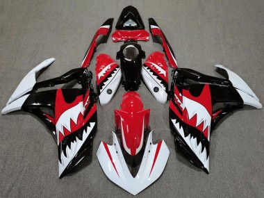 Buy 2015-2018 White Red Black Shark Yamaha R3 Motorcycle Fairings UK