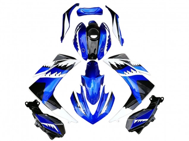 2015-2018 Blue White Black Shark Yamaha R3 Motorcycle Fairings UK