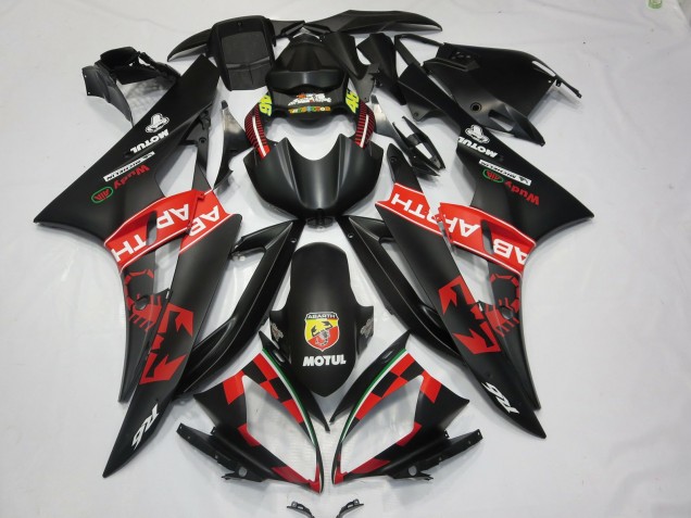 2006-2007 Matte Black Red Abarth Motul Michelin Yamaha R6 Motorcycle Fairings UK