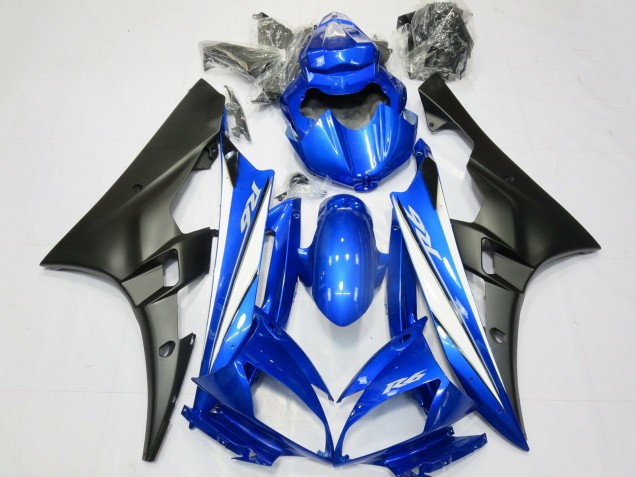 2006-2007 Blue White Matte Black Yamaha R6 Motorcycle Fairings UK