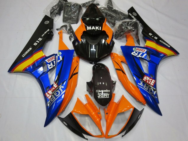2006-2007 Orange Blue Glossy Black Castrol Yamaha R6 Motorcycle Fairings UK