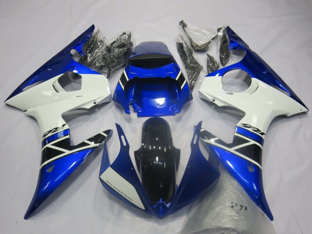 2003-2004 Blue White Glossy Black OEM Style Yamaha R6 Motorcycle Fairings UK