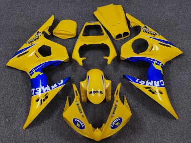 Buy 2005 Yellow Blue White Camel Motul Yamaha R6 Motorcycle Fairings UK