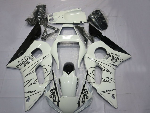 1998-2002 White Black Corona Motul Yamaha R6 Motorcycle Fairings UK