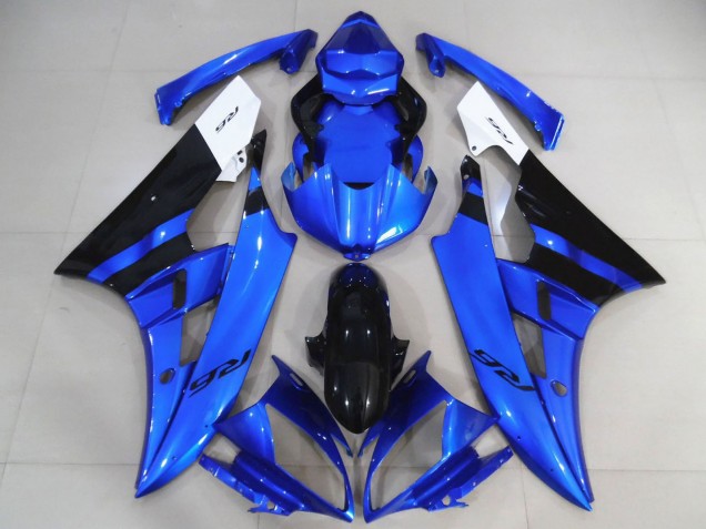 2006-2007 White Blue Glossy Black Yamaha R6 Motorcycle Fairings UK