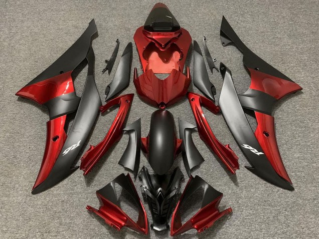 2008-2016 Red Matte Black Yamaha R6 Motorcycle Fairings UK