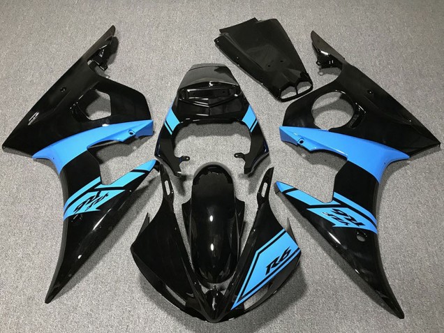 2003-2004 Glossy Black Light Blue Yamaha R6 Motorcycle Fairings UK