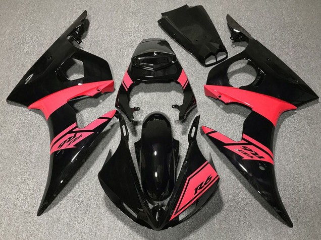 2003-2004 Glossy Black Pink Yamaha R6 Motorcycle Fairings UK