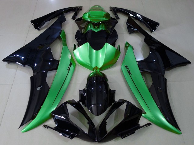 2008-2016 Green Glossy Black Yamaha R6 Motorcycle Fairings UK