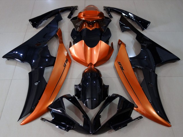 2008-2016 Orange Glossy Black Yamaha R6 Motorcycle Fairings UK
