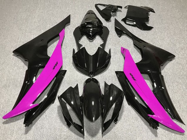 2008-2016 Pink Glossy Black Yamaha R6 Motorcycle Fairings UK