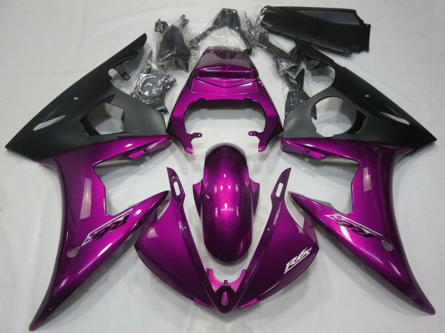 2005 Dark Pink Matte Black Yamaha R6 Motorcycle Fairings UK