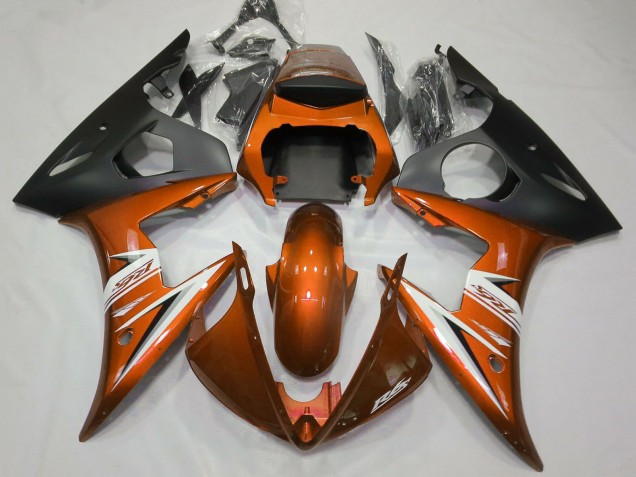 2003-2004 Orange White Matte Black Yamaha R6 Motorcycle Fairings UK