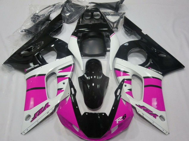 1998-2002 White Pink Glossy Black Yamaha R6 Motorcycle Fairings UK