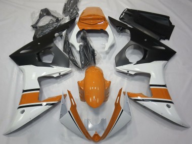 Buy 2003-2004 White Orange Matte Black Yamaha R6 Motorcycle Fairings UK