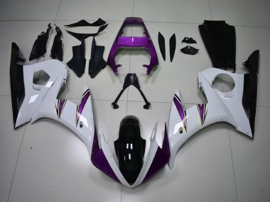 Buy 2003-2004 White Purple Glossy Black Yamaha R6 Motorcycle Fairings UK