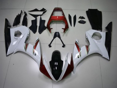 Buy 2003-2004 White Red Glossy Black Yamaha R6 Motorcycle Fairings UK