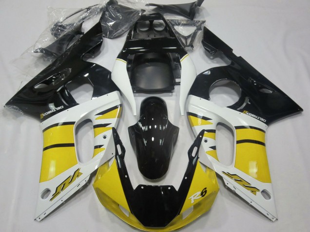 1998-2002 Yellow White Glossy Black Yamaha R6 Motorcycle Fairings UK