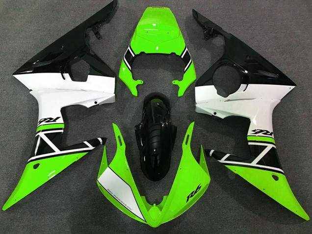 2003-2004 Green White Glossy Black Yamaha R6 Motorcycle Fairings UK