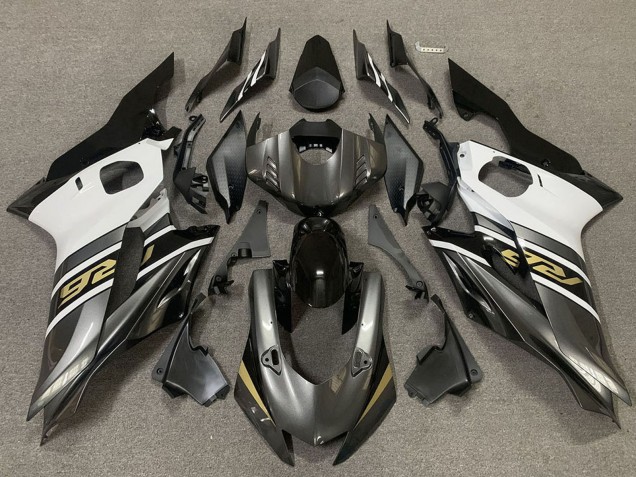 2017-2025 White Grey Glossy Black Gold Yamaha R6 Motorcycle Fairings UK