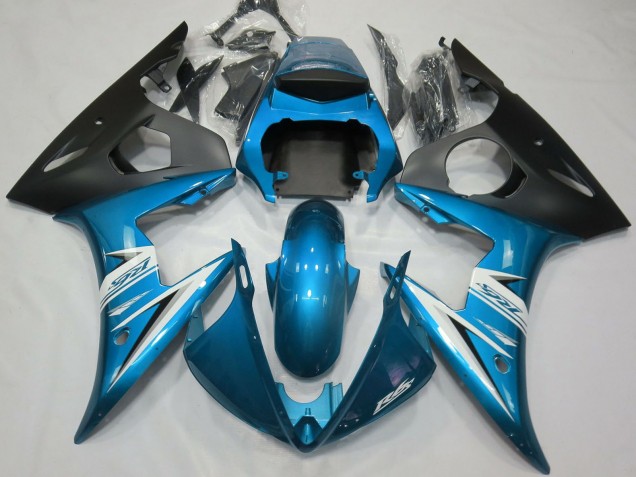 2003-2004 Blue White Matte Black Yamaha R6 Motorcycle Fairings UK