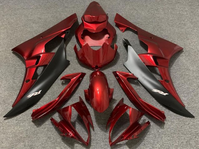 2006-2007 Red Matte Black Yamaha R6 Motorcycle Fairings UK