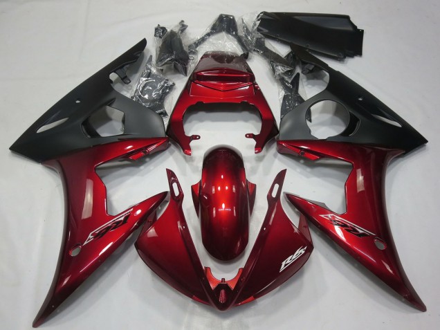 2005 Dark Red Matte Black Yamaha R6 Motorcycle Fairings UK