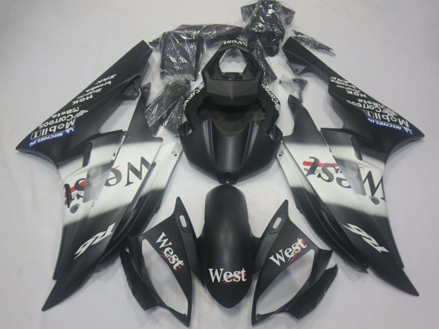 2006-2007 Matte Black White West Michelin Yamaha R6 Motorcycle Fairings UK