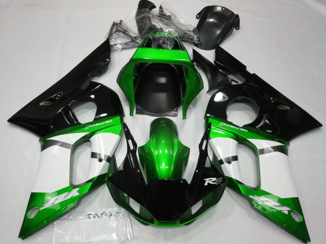 1998-2002 Green White Glossy Black Yamaha R6 Motorcycle Fairings UK