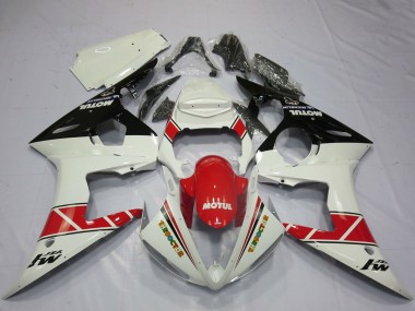 Buy 2005 White Red Glossy Black Motul Yamaha R6 Motorcycle Fairings UK