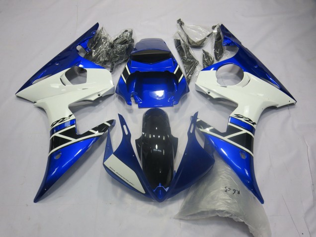 2005 Blue White Glossy Black Yamaha R6 Motorcycle Fairings UK