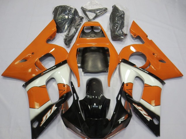 1998-2002 Orange White Glossy Black Yamaha R6 Motorcycle Fairings UK