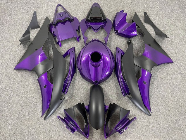 2008-2016 Purple Matte Black Yamaha R6 Motorcycle Fairings UK
