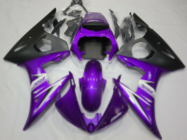 2003-2004 Purple White Matte Black Yamaha R6 Motorcycle Fairings UK