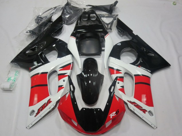 1998-2002 White Red Glossy Black Yamaha R6 Motorcycle Fairings UK