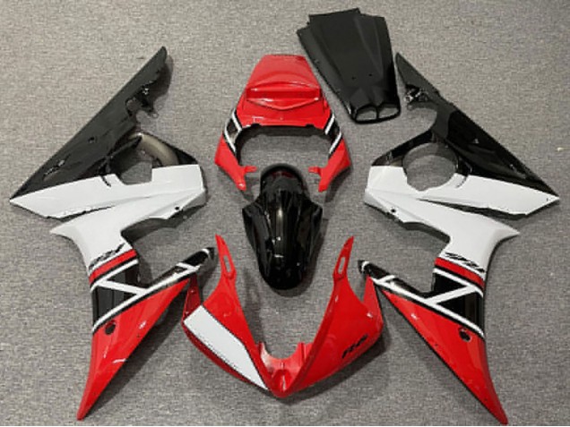 2003-2004 Red White Glossy Black Yamaha R6 Motorcycle Fairings UK