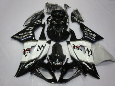 Buy 2008-2016 Glossy Black White West Michelin Yamaha R6 Motorcycle Fairings UK