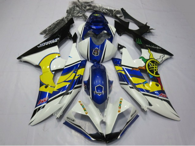 2008-2016 White Blue Black Yellow Yamaha R6 Motorcycle Fairings UK