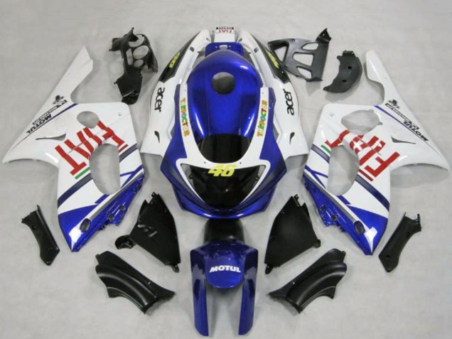 1996-2007 White Blue Fiat Motul Yamaha YZF600 Motorcycle Fairings UK