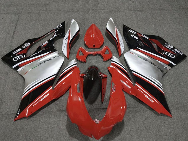 2011-2014 Red Silver Black Performance Ducati 1199 Motorcycle Fairings UK