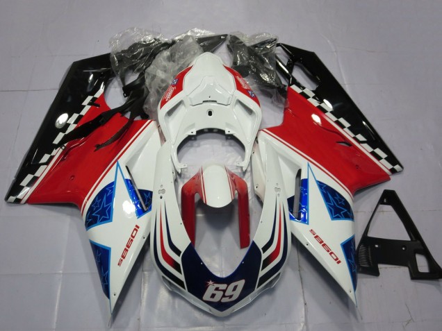 2007-2014 White Red Black Blue 69 Ducati 1098 Motorcycle Fairings UK