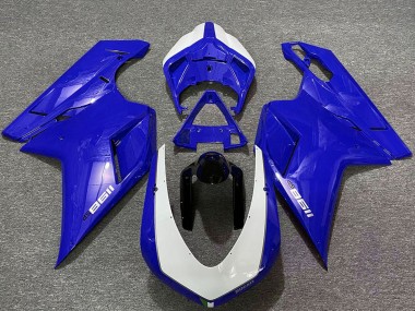 Buy 2007-2014 Glossy Blue White Ducati 1198 Motorcycle Fairings UK
